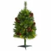 Flash Sale 🔥 Nearly Natural 3 Ft. Montana Mixed Pine Artificial 🎄 Christmas Tree With Pine Cones, Berries And 50 Clear LED Lights ⭐ -Nearly Natural Sales unnamed file 490