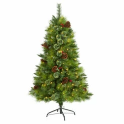 Brand new 😍 Nearly Natural 5 Ft. Montana Mixed Pine Artificial 🎄 Christmas Tree With Pine Cones, Berries And 250 Clear LED Lights 🎁