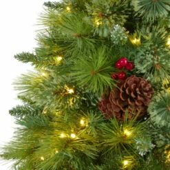 Best deal 🎁 Nearly Natural 6 Ft. Montana Mixed Pine Artificial 🔔 Christmas Tree With Pine Cones, Berries And 350 Clear LED Lights 🌟 -Nearly Natural Sales unnamed file 504