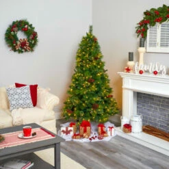 Best deal 🎁 Nearly Natural 6 Ft. Montana Mixed Pine Artificial 🔔 Christmas Tree With Pine Cones, Berries And 350 Clear LED Lights 🌟 -Nearly Natural Sales unnamed file 505