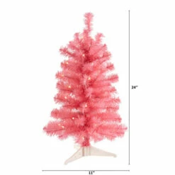 Best deal ⌛ Nearly Natural 2 Ft. Pink Artificial 🎄 Christmas Tree With 35 LED Lights And 72 Bendable Branches 💯 -Nearly Natural Sales unnamed file 518