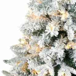 Flash Sale 🎉 Nearly Natural 4' Flocked Vermont Mixed Pine Artificial 🔔 Christmas Tree With 100 Clear LED Lights 👏 -Nearly Natural Sales unnamed file 531