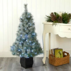 Cheapest 😉 Nearly Natural 4' Snowy Mountain Pine Artificial ❄ Christmas Tree With 150 LED Lights And Decorative Planter 👏 -Nearly Natural Sales unnamed file 537