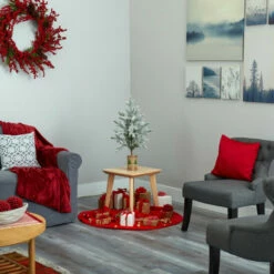 Best deal 🔥 Nearly Natural 28 In. Flocked 🎅 Christmas Artificial Tree In Decorative Planter ✔️ -Nearly Natural Sales unnamed file 542