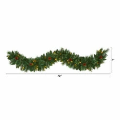 Hot Sale ✔️ Nearly Natural 6 Ft. White Mountain Pine Artificial Garland With 35 White Warm LED Lights And Pinecones 👍 -Nearly Natural Sales unnamed file 549