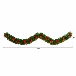 Hot Sale 🥰 Nearly Natural 9 Ft. Bow And Pinecone Artificial 🔔 Christmas Garland With 35 Clear LED Lights 💯 -Nearly Natural Sales unnamed file 552