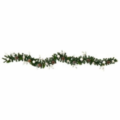 Deals 😍 Nearly Natural 9 Ft. Ornament And Pinecone Artificial 🔔 Christmas Garland With 50 Clear LED Lights 😀 -Nearly Natural Sales unnamed file 560