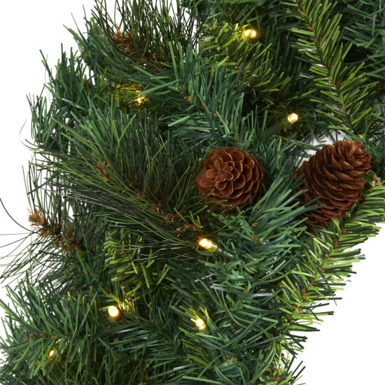Top 10 π Nearly Natural 20" Pine & Pinecone Artificial Wreath W/ 35 Clear LEDs π 6 Top 10 π Nearly Natural 20" Pine & Pinecone Artificial Wreath W/ 35 Clear LEDs π - Image 4