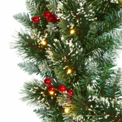 Best Pirce 🥰 Nearly Natural 24 In. Frosted Swiss Pine Artificial Wreath With 35 Clear LED Lights And Berries 🌟 -Nearly Natural Sales unnamed file 571