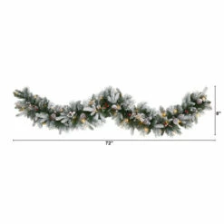 Cheapest ⌛ Nearly Natural 6 Ft. Flocked Mixed Pine Artificial 🎄 Christmas Garland With 50 LED Lights, Pine Cones And Berries 🤩 -Nearly Natural Sales unnamed file 583