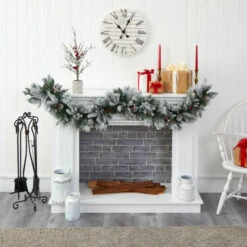 Cheapest ⌛ Nearly Natural 6 Ft. Flocked Mixed Pine Artificial 🎄 Christmas Garland With 50 LED Lights, Pine Cones And Berries 🤩 -Nearly Natural Sales unnamed file 585