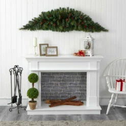 Brand new 😉 Nearly Natural 6' Artificial ❄ Christmas Swag With 50 LED Lights, Berries And Pine Cones 🔔 -Nearly Natural Sales unnamed file 591