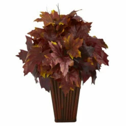 Best reviews of 🥰 Nearly Natural 19 In. Autumn Maple Leaf Artificial Plant In Decorative Planter Brgnd Burgundy 👏 -Nearly Natural Sales unnamed file 619