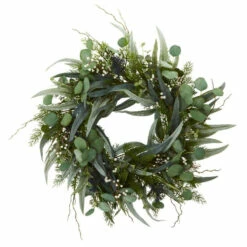 Flash Sale ✨ Nearly Natural 24" Artificial Eucalyptus And Mixed Greens Wreath 🔥