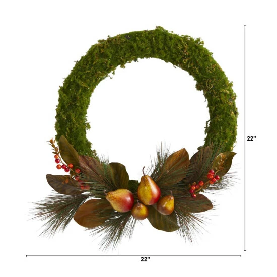 Coupon 𧨠Nearly Natural 22 In. Pear, Magnolia And Moss Artificial Wreath π― 4 Coupon 𧨠Nearly Natural 22 In. Pear, Magnolia And Moss Artificial Wreath π― - Image 2