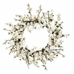 Brand new 💯 Nearly Natural 24" Plum Blossom Wreath 🎉