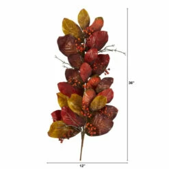 Cheap ❤️ Nearly Natural 36 In. Autumn Magnolia Leaf With Berries Artificial Tear Drop ❤️ -Nearly Natural Sales unnamed file 646