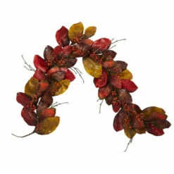 Best deal ✨ Nearly Natural 6 Ft. Autumn Magnolia Leaf With Berries Artificial Garland 🔥