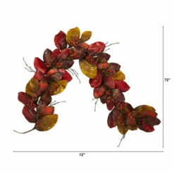 Best deal ✨ Nearly Natural 6 Ft. Autumn Magnolia Leaf With Berries Artificial Garland 🔥 -Nearly Natural Sales unnamed file 649
