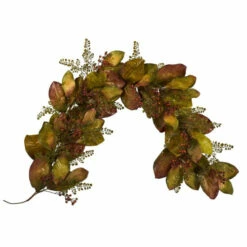 Top 10 😍 Nearly Natural 6 Ft. Autumn Magnolia Leaf And Berries Artificial Garland 🛒