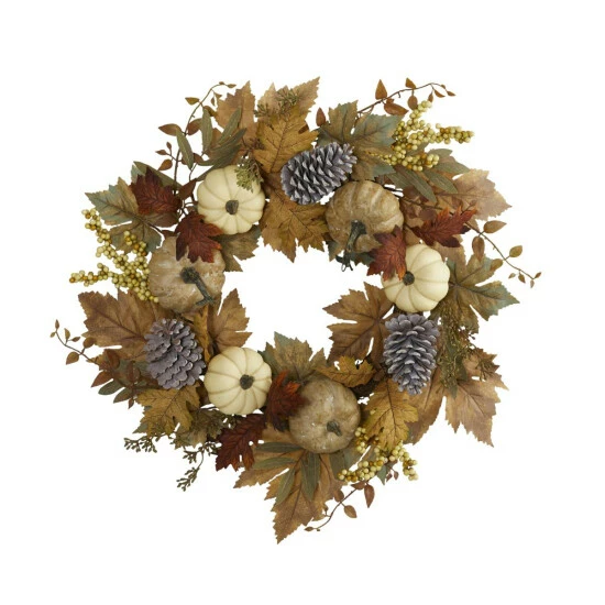 Cheapest π Nearly Natural 24 In. Fall Pumpkins, Pine Cones And Berries Artificial Wreath π 3 Cheapest π Nearly Natural 24 In. Fall Pumpkins, Pine Cones And Berries Artificial Wreath π