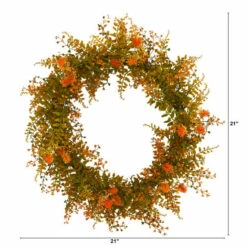 Top 10 🎉 Nearly Natural 21 In. Autumn Fern Artificial Wreath 👏 -Nearly Natural Sales unnamed file 670