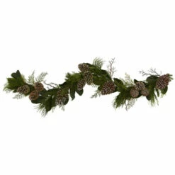 New 🛒 Nearly Natural 6-Ft. Pine Cone & Pine Artificial Garland 🤩