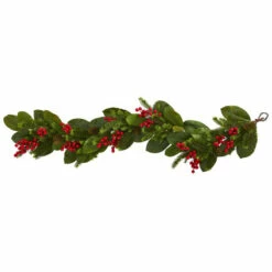 Discount 😀 Nearly Natural 5-Ft. Magnolia Berry Pine Artificial Garland 🤩