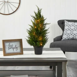 Budget ⭐ Nearly Natural 18 In. Cedar Artificial Tree With Lights UV Resistant ⌛ -Nearly Natural Sales unnamed file 70
