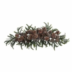 Best Sale 😀 Nearly Natural 28" Iced Pine Cone Swag 🥰