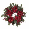 Best Sale ✔️ Nearly Natural 24" Poinsettia & Berry Wreath ✨ -Nearly Natural Sales unnamed file 732