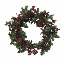 Promo 🥰 Nearly Natural 24" Holly Berry Wreath 👍