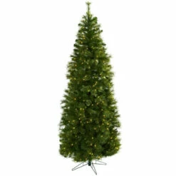 Buy 🤩 Nearly Natural 7.5-Ft. Cashmere Slim 🎄 Christmas Tree With Clear Lights 😍