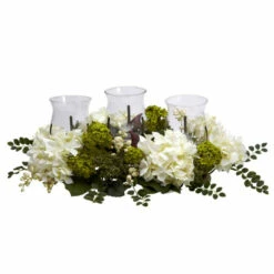 Cheap ✔️ Nearly Natural 9.5" Snowball Hydrangea Triple Candelabrum 🎉