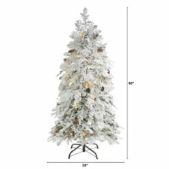 New 🔥 Nearly Natural 5 Ft. Flocked Montana Down Swept Spruce 🎄 Christmas Tree ⭐ -Nearly Natural Sales unnamed file 75