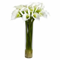 Buy 🌟 Nearly Natural Calla Lilly W/ Cylinder Silk Flower Arrangement - Cream 😉 -Nearly Natural Sales unnamed file 752