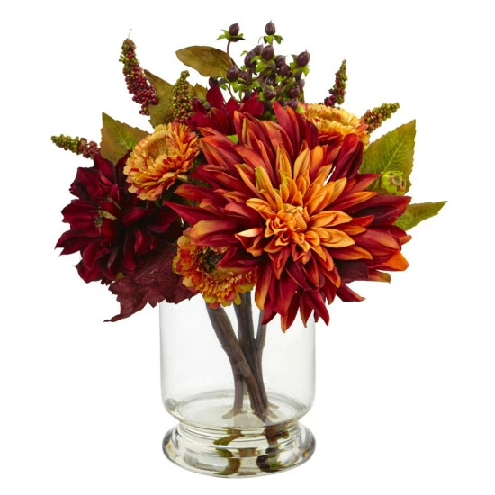 Best deal π Nearly Natural 12" Dahlia And Mum With Vase β 3 Best deal π Nearly Natural 12" Dahlia And Mum With Vase β