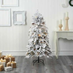 New 🔥 Nearly Natural 5 Ft. Flocked Montana Down Swept Spruce 🎄 Christmas Tree ⭐ -Nearly Natural Sales unnamed file 76