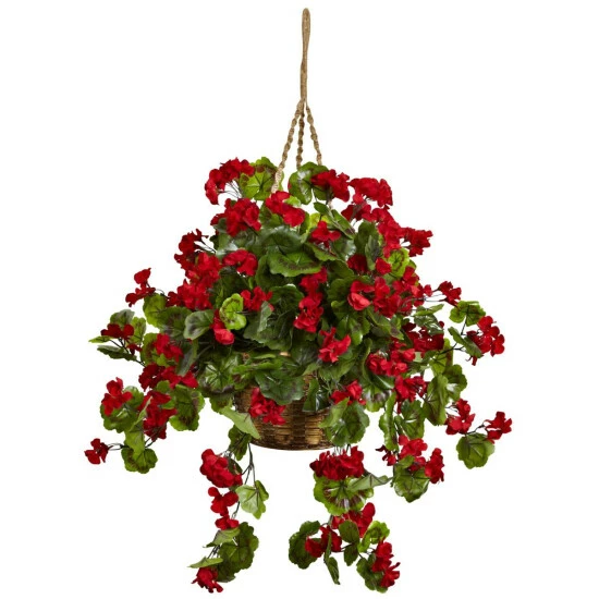 Best Sale βοΈ Nearly Natural Red Geranium Hanging Basket UV-Resistant Indoor/Outdoor π 3 Best Sale βοΈ Nearly Natural Red Geranium Hanging Basket UV-Resistant Indoor/Outdoor π