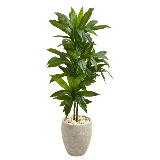 Brand new π― Nearly Natural Dracaena Artificial Plant W Beige Planter- Real Touch β€οΈ 3 Brand new π― Nearly Natural Dracaena Artificial Plant W Beige Planter- Real Touch β€οΈ