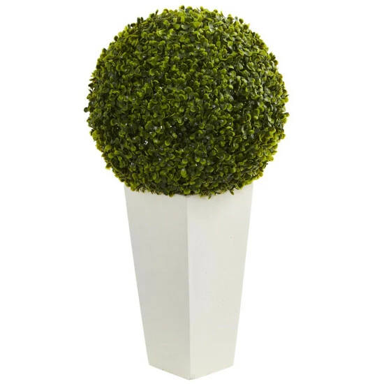 Promo π Nearly Natural 28" Boxwood Topiary Ball W White Planter Indoor/Outdoor π 3 Promo π Nearly Natural 28" Boxwood Topiary Ball W White Planter Indoor/Outdoor π