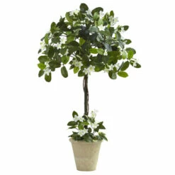New 🛒 Nearly Natural 3' Stephanotis Topiary With Planter ⭐