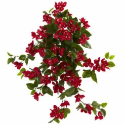 Brand new π Nearly Natural 28" Bougainvillea Hanging Bush Artificial Plant 2-pack Red β€οΈ