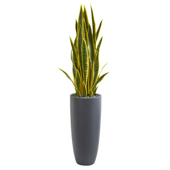 Hot Sale π₯° Nearly Natural 4.5' Sansevieria Artificial Plant In Gray Planter π 3 Hot Sale π₯° Nearly Natural 4.5' Sansevieria Artificial Plant In Gray Planter π