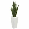 Best Pirce 😉 Nearly Natural 4' Sansevieria Artificial Plant In White Tower Planter 🥰 -Nearly Natural Sales unnamed file 821