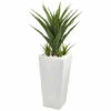 Promo 🧨 Nearly Natural 40" Spiky Agave Artificial Plant In White Planter 😀