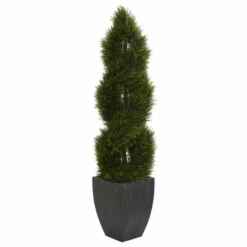 Top 10 ⭐ Nearly Natural 5 Ft. Double Cypress Spiral Topiary In Black Planter ⌛