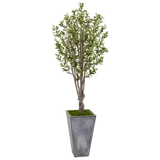 Discount π Nearly Natural 6 Ft. Olive Tree In Stone Planter π 3 Discount π Nearly Natural 6 Ft. Olive Tree In Stone Planter π