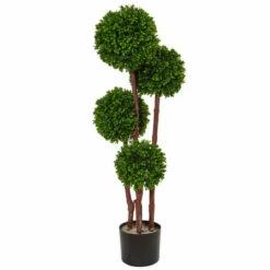 Best Pirce 😉 Nearly Natural 3 Ft. UV Resistant Boxwood Topiary Tree 🌟