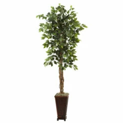 Best deal 😀 Nearly Natural 6' 5" Ficus With Decorative Planter 🧨